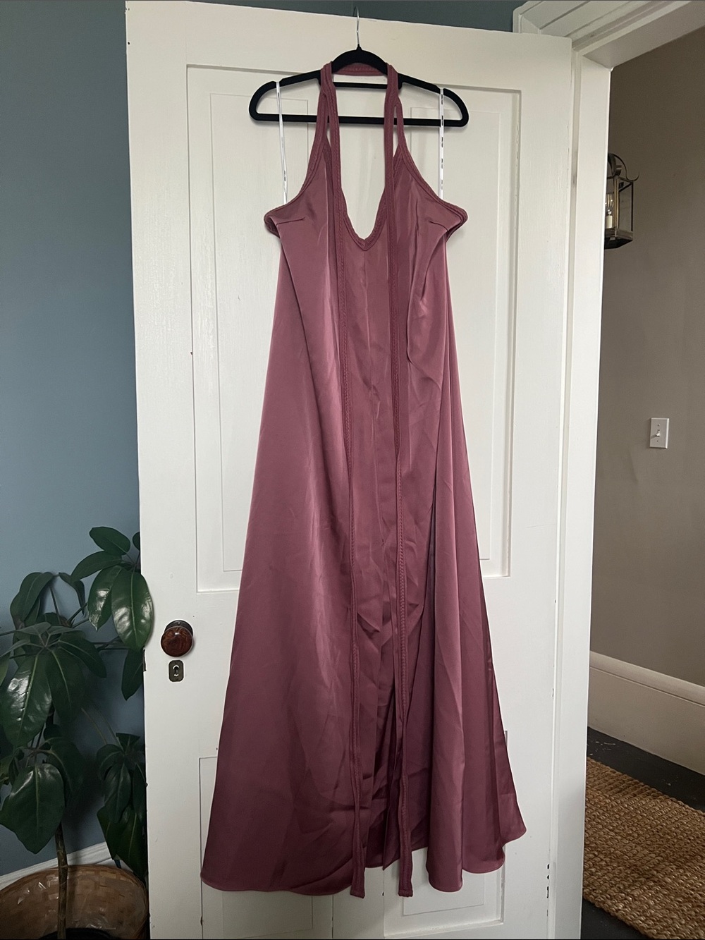 Women's Halter Maxi Dress in Dusty Rose